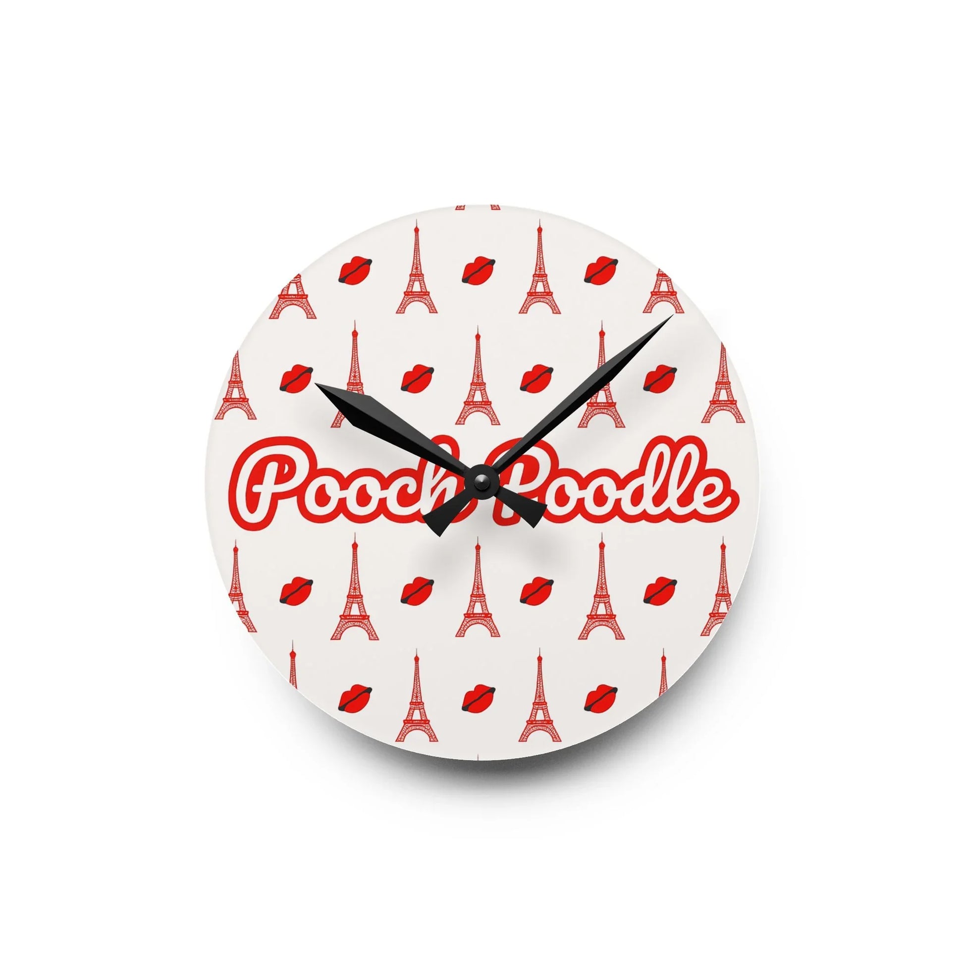 Cute Parisian Acrylic Wall Clock | Pooch Poodle