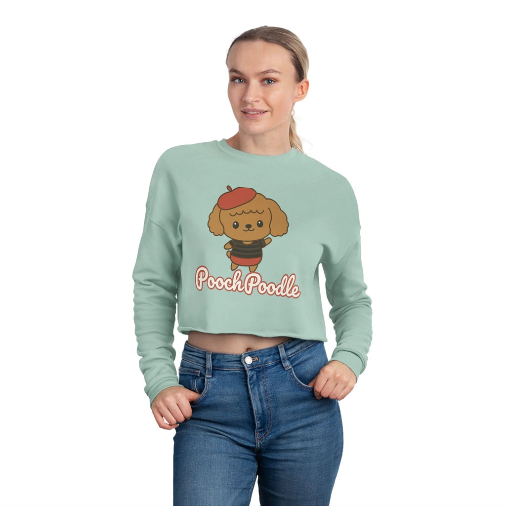 Cute Poodle Graphic Cropped Sweatshirt | Pooch Poodle