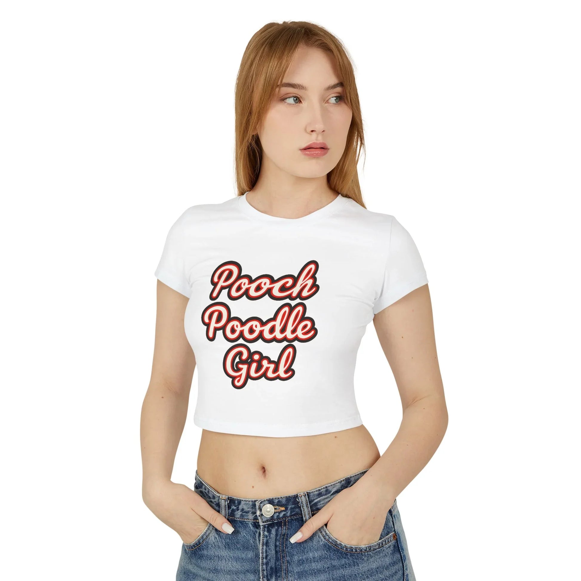 Cute Graphic Woman's Baby Tee | Pooch Poodle