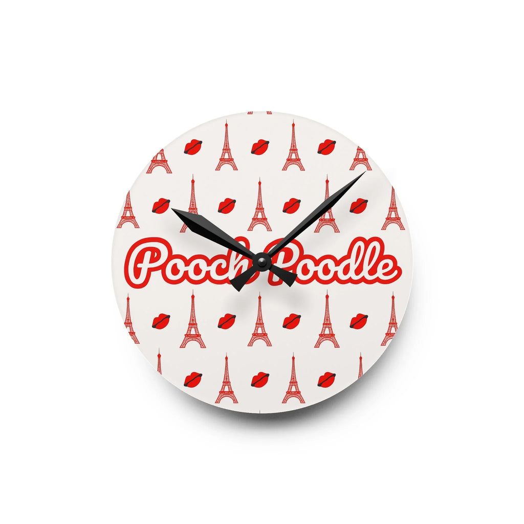 Cute Parisian Acrylic Wall Clock | Pooch Poodle