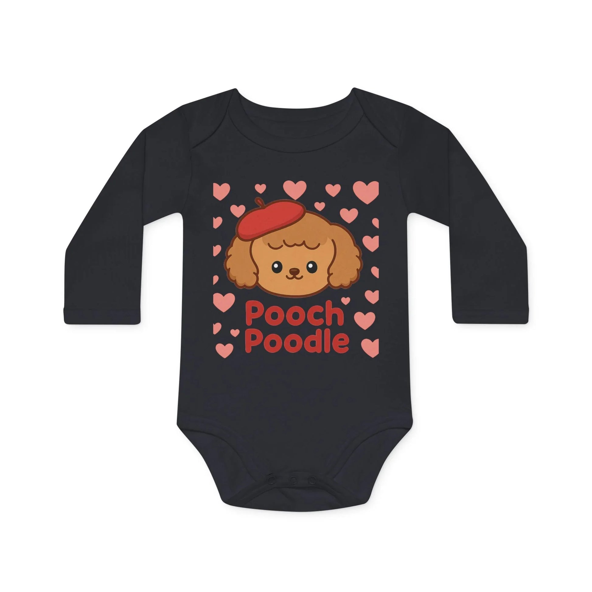 Cute Long Sleeve Baby Bodysuit | Pooch Poodle
