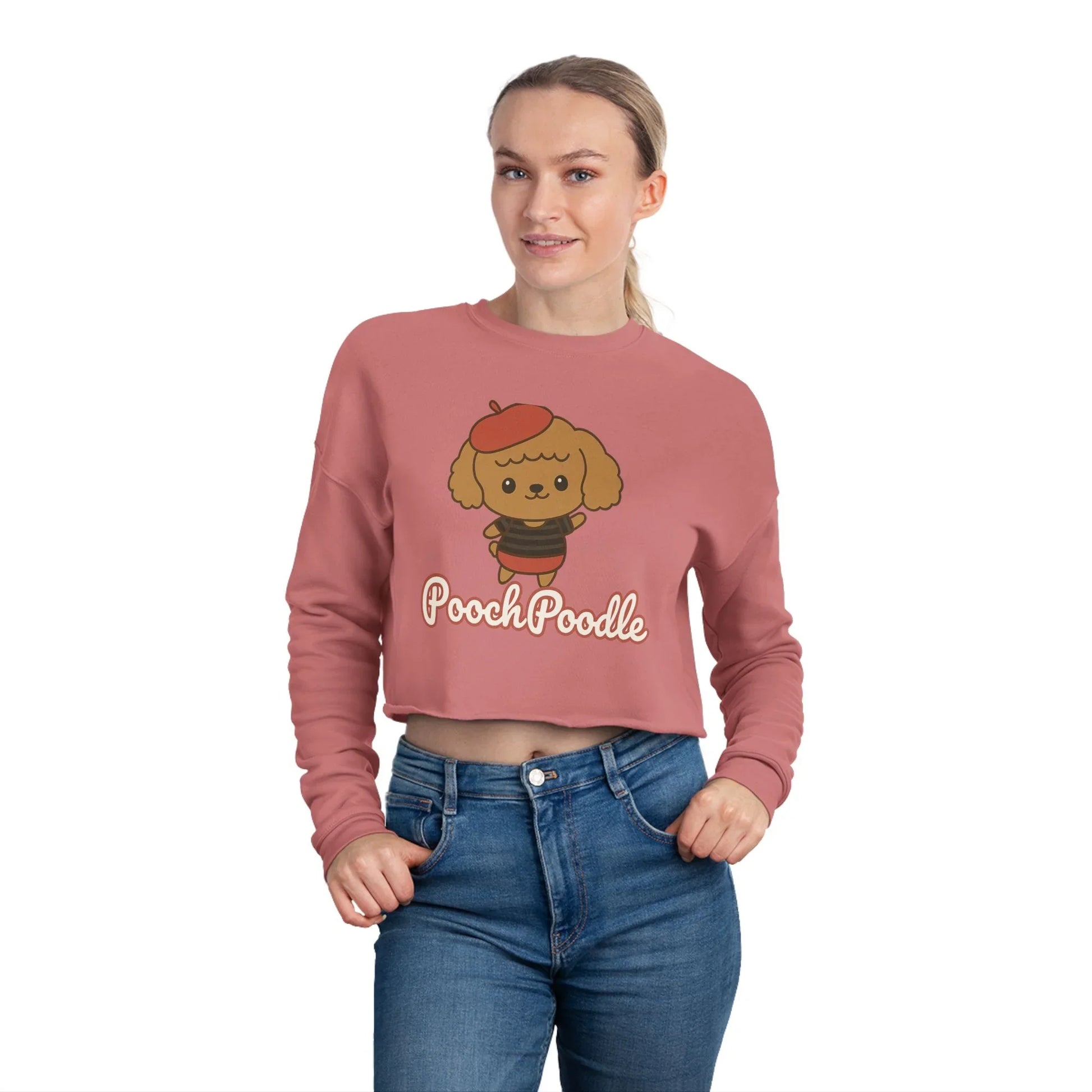 Cute Poodle Graphic Cropped Sweatshirt | Pooch Poodle