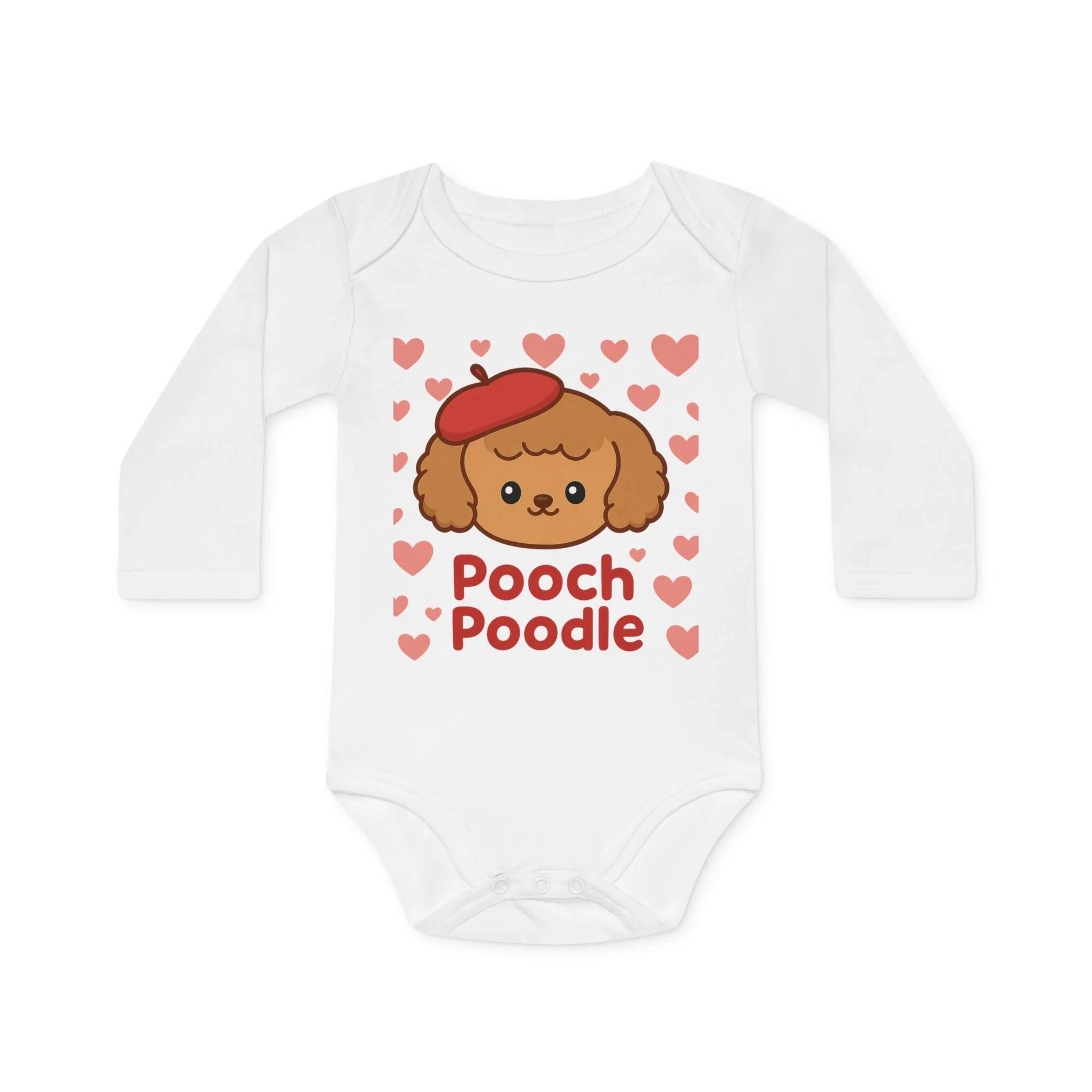 Cute Long Sleeve Baby Bodysuit | Pooch Poodle