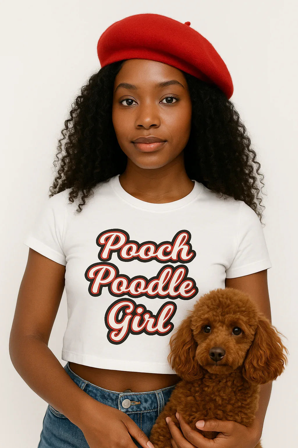 Cute Graphic Woman's Baby Tee | Pooch Poodle