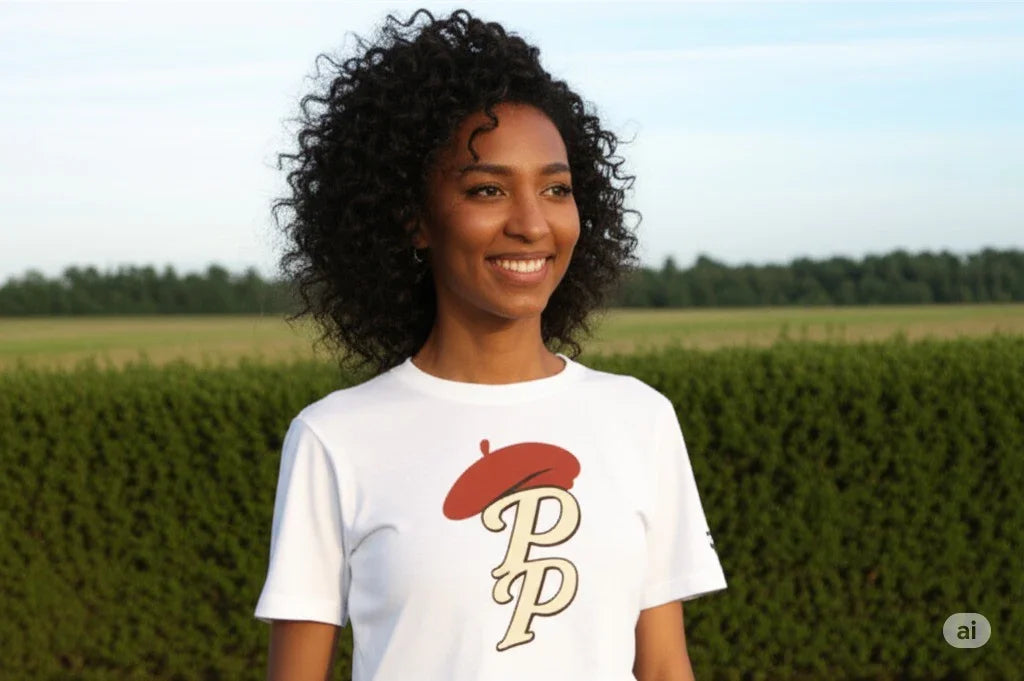 Cute Flowy Cropped Logo Double P Tee | Pooch Poodle