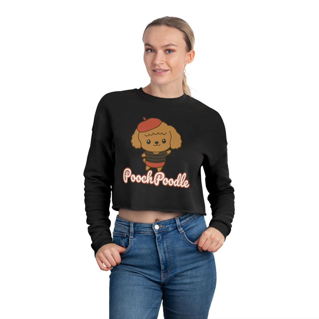 Cute Poodle Graphic Cropped Sweatshirt | Pooch Poodle