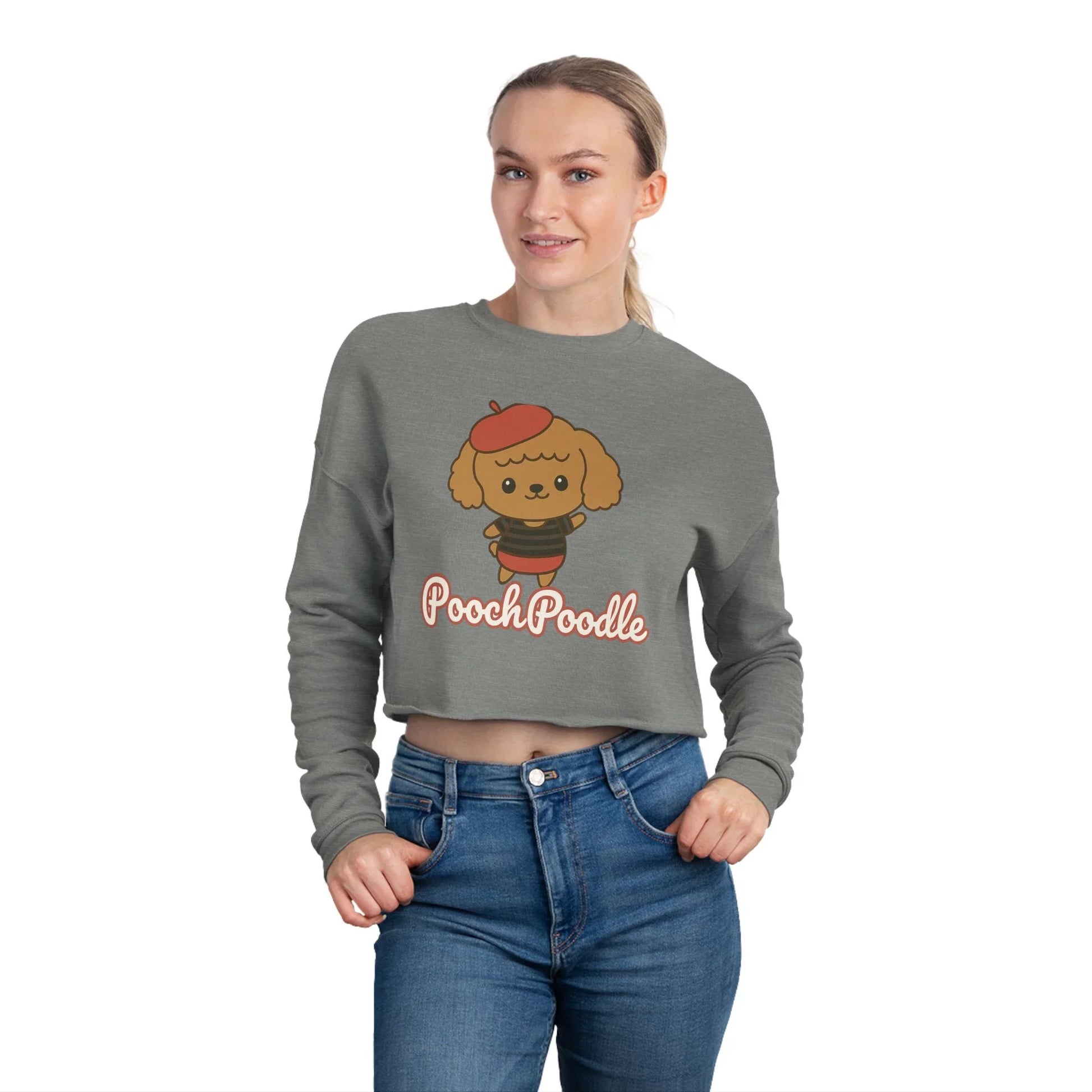 Cute Poodle Graphic Cropped Sweatshirt | Pooch Poodle