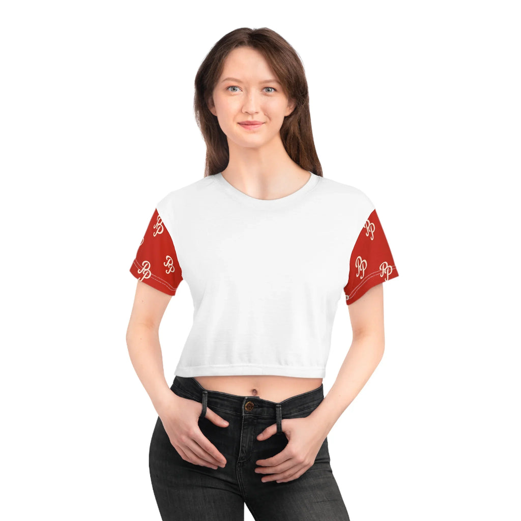 Monogram Crop Top Sleeve Tee| Pooch Poodle