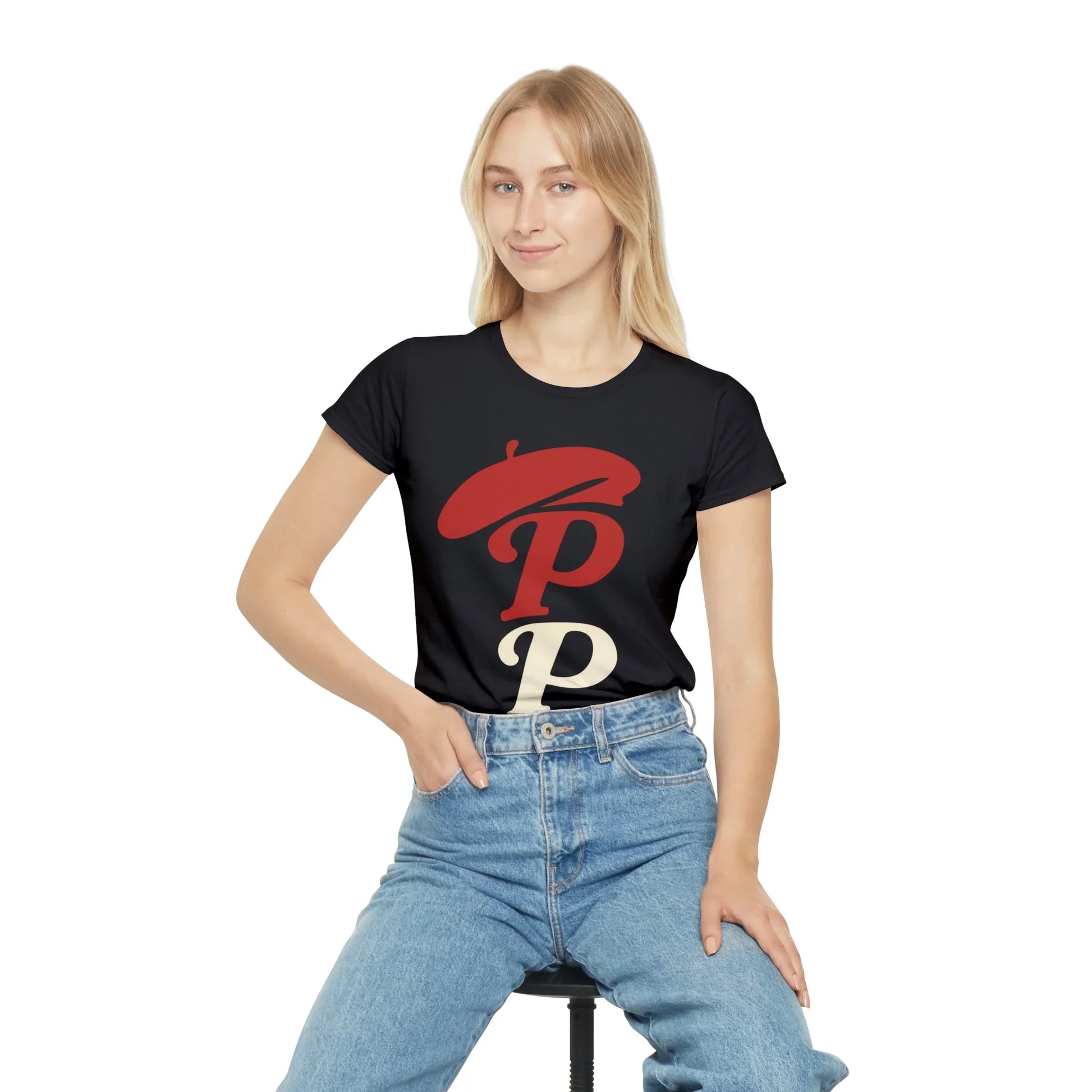 Cute Double P Beret Graphic T-Shirt | Pooch Poodle