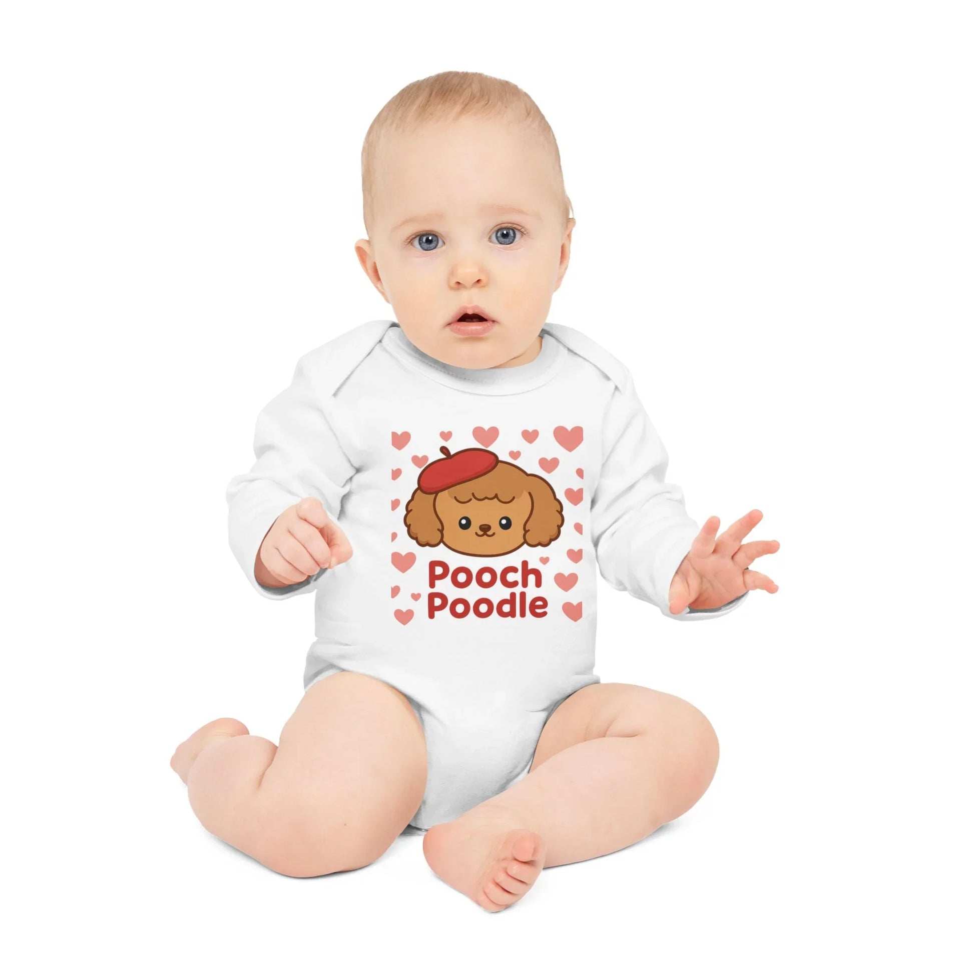 Cute Long Sleeve Baby Bodysuit | Pooch Poodle
